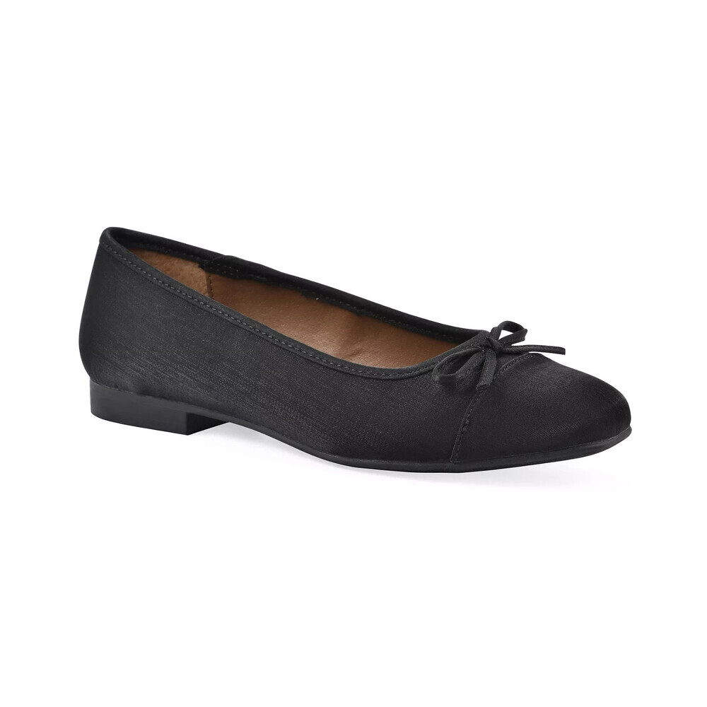 White Mountain Bocci Ballet Flat Women's 9.5 Black Square Toe Slip On HAWK401